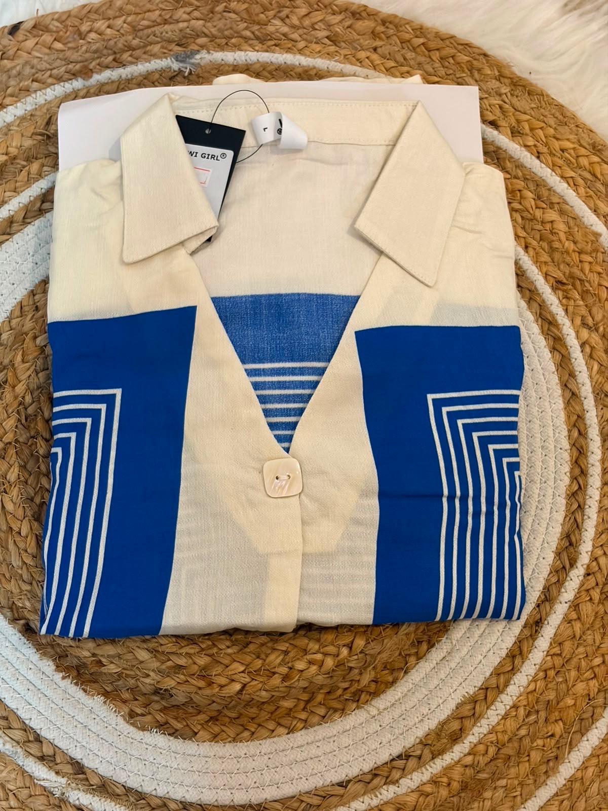 Blue Geometric Shirt view 3