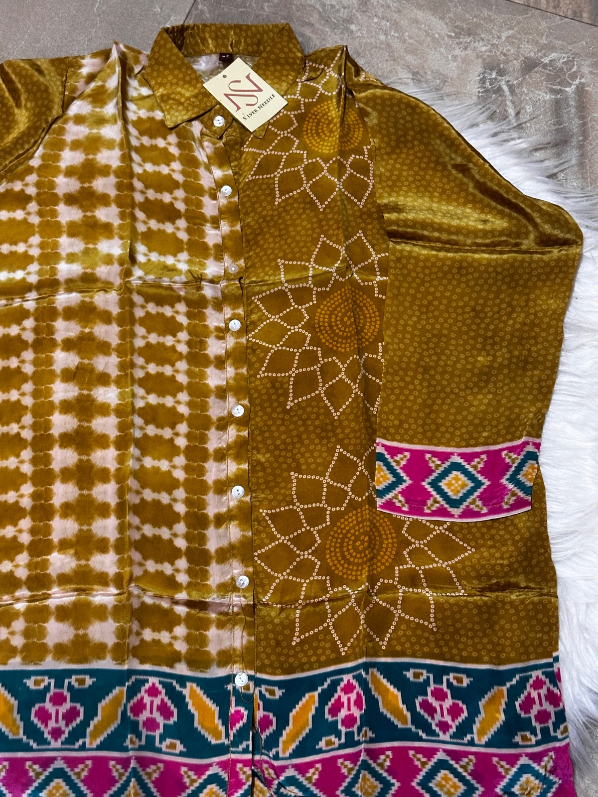 Bandhani Print Crape Top view 3