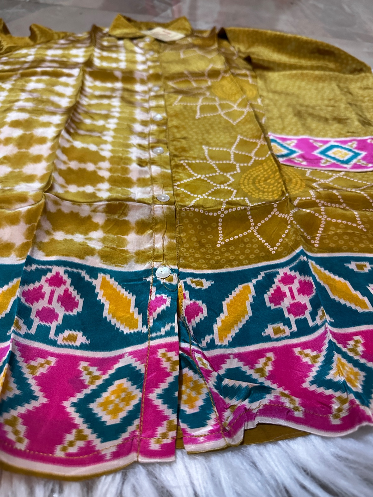 Bandhani Print Crape Top view 4