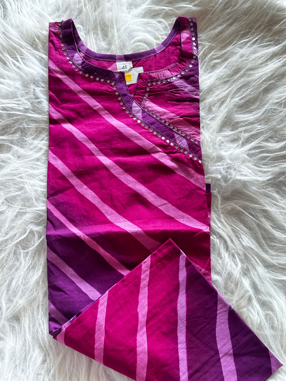 Purple Lehriya Kurti view 3