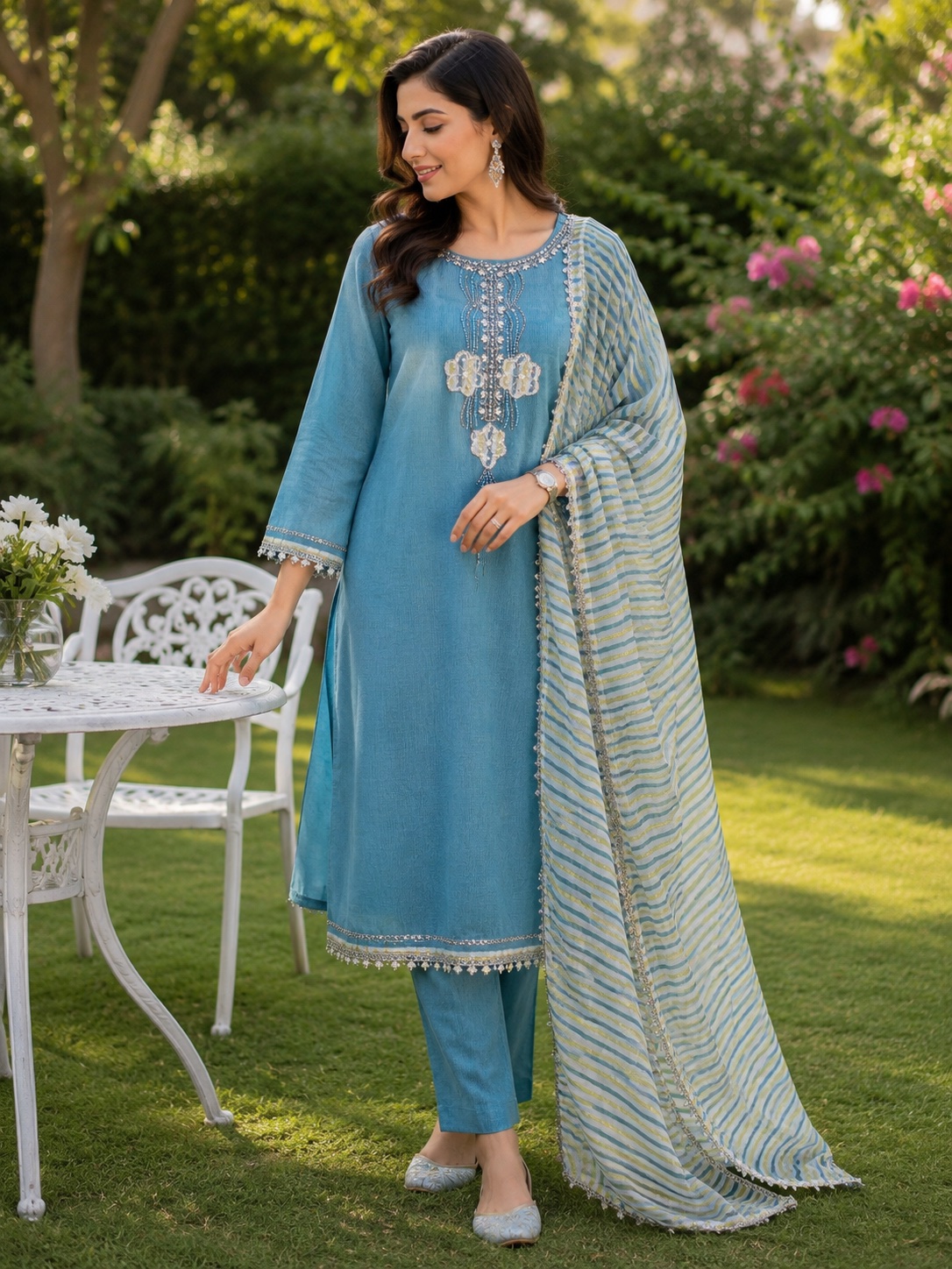 Black Thread work Kurta set view 3